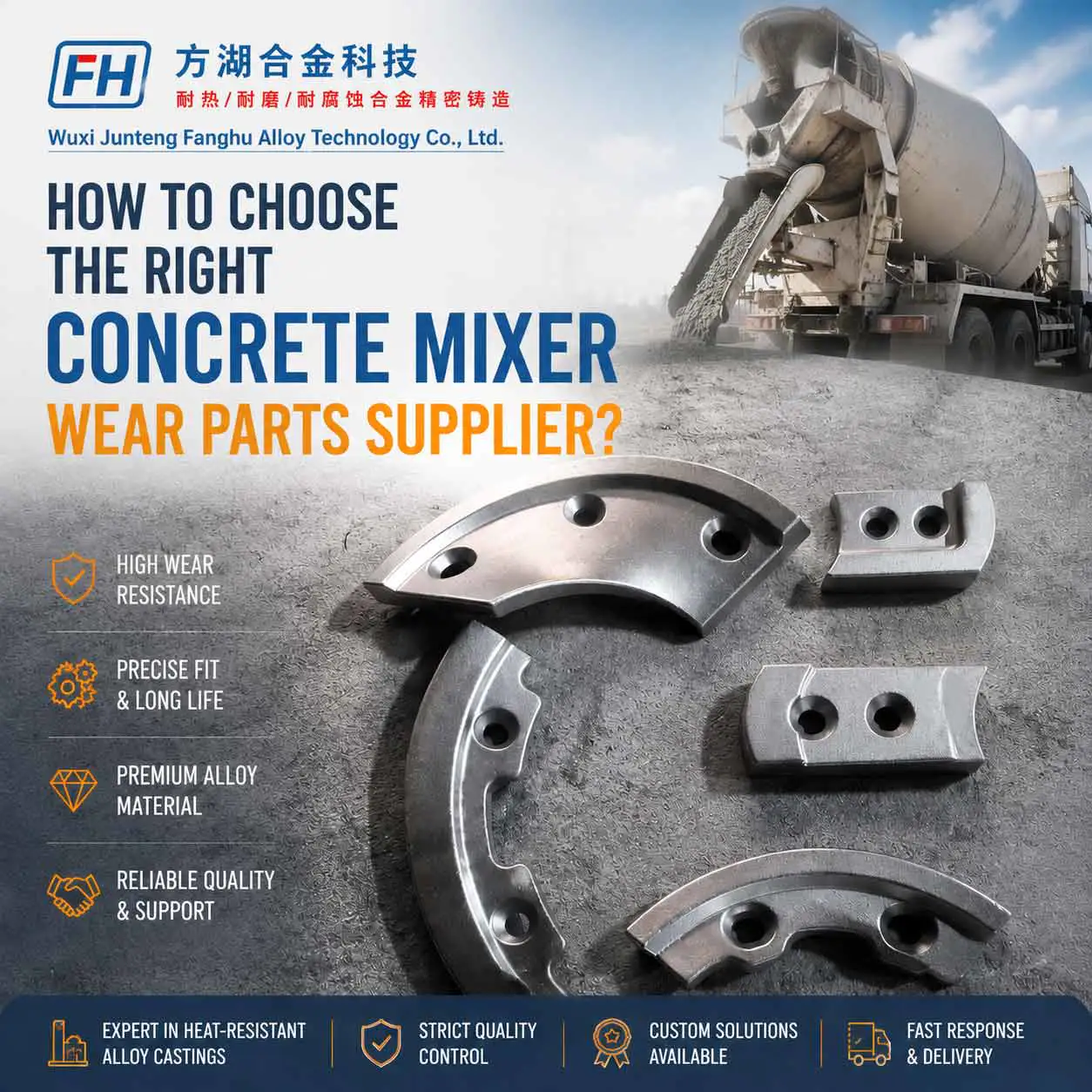 How to Choose the Right Concrete Mixer Wear Parts Supplier?