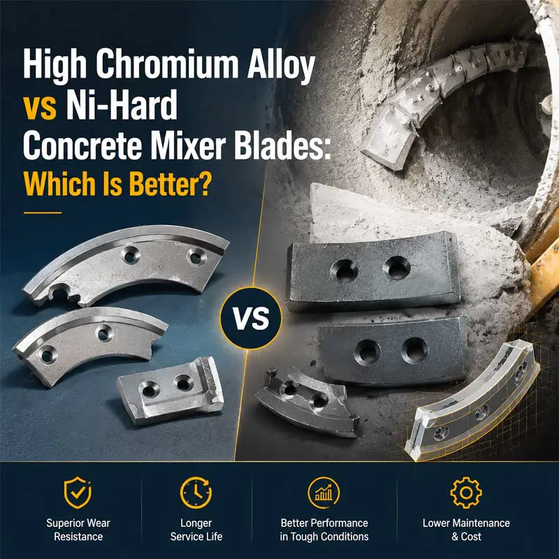 High Chromium Alloy vs Ni-Hard Concrete Mixer Blades: Which Is Better?