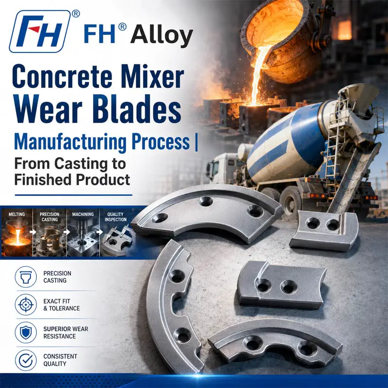 Concrete Mixer Wear Blades Manufacturing Process | From Casting to Finished Product